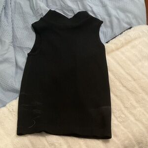 Black Sleeveless Ribbed Top